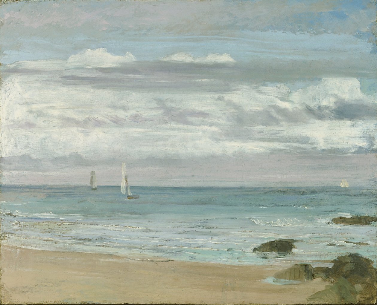 Blauw en zilver: Trouville, ca. 1865 door James Abbott McNeill Whistler
