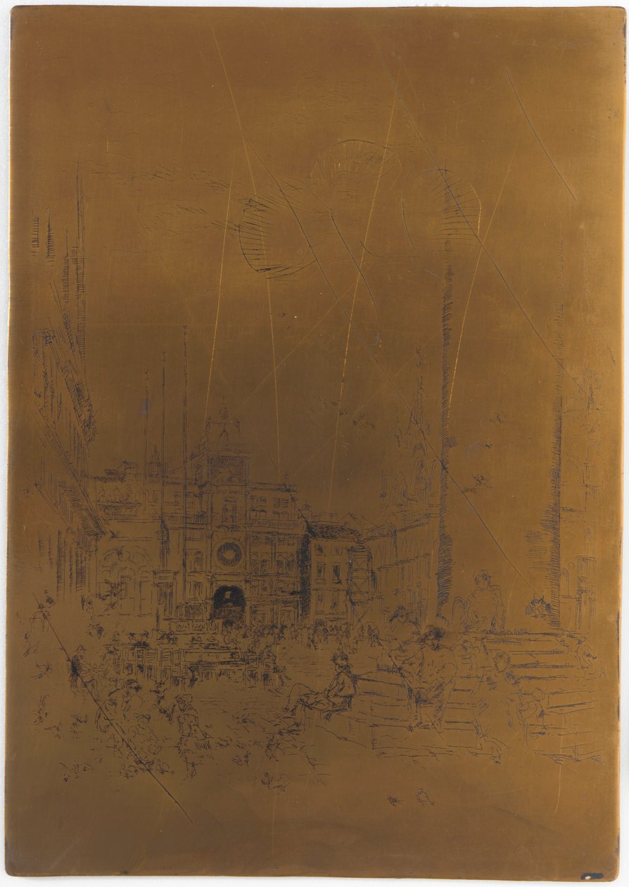 Geannuleerde Drukplaat voor De Piazzetta, 1879-1880 door James Abbott McNeill Whistler