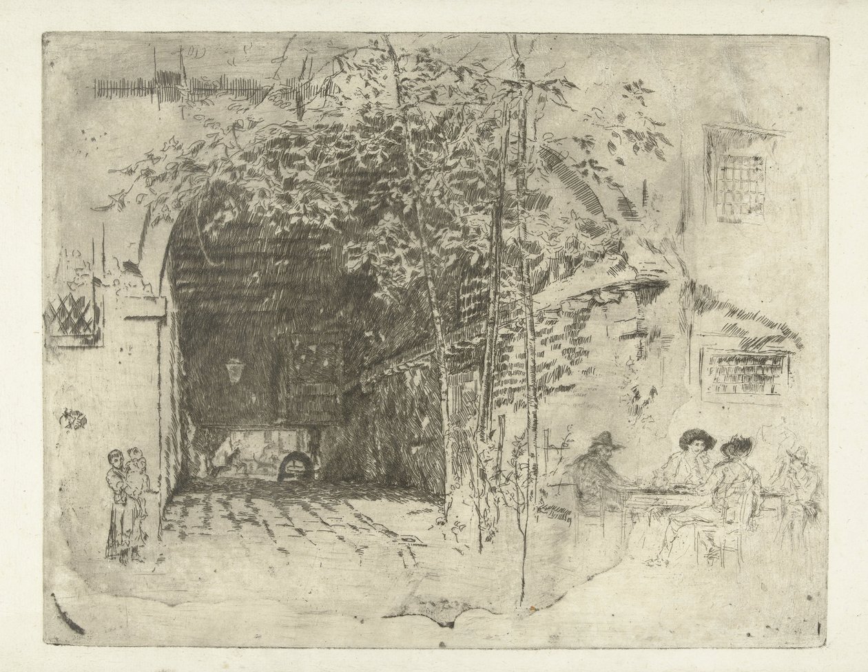 Doorgang onder een huis in Venetië door James Abbott McNeill Whistler