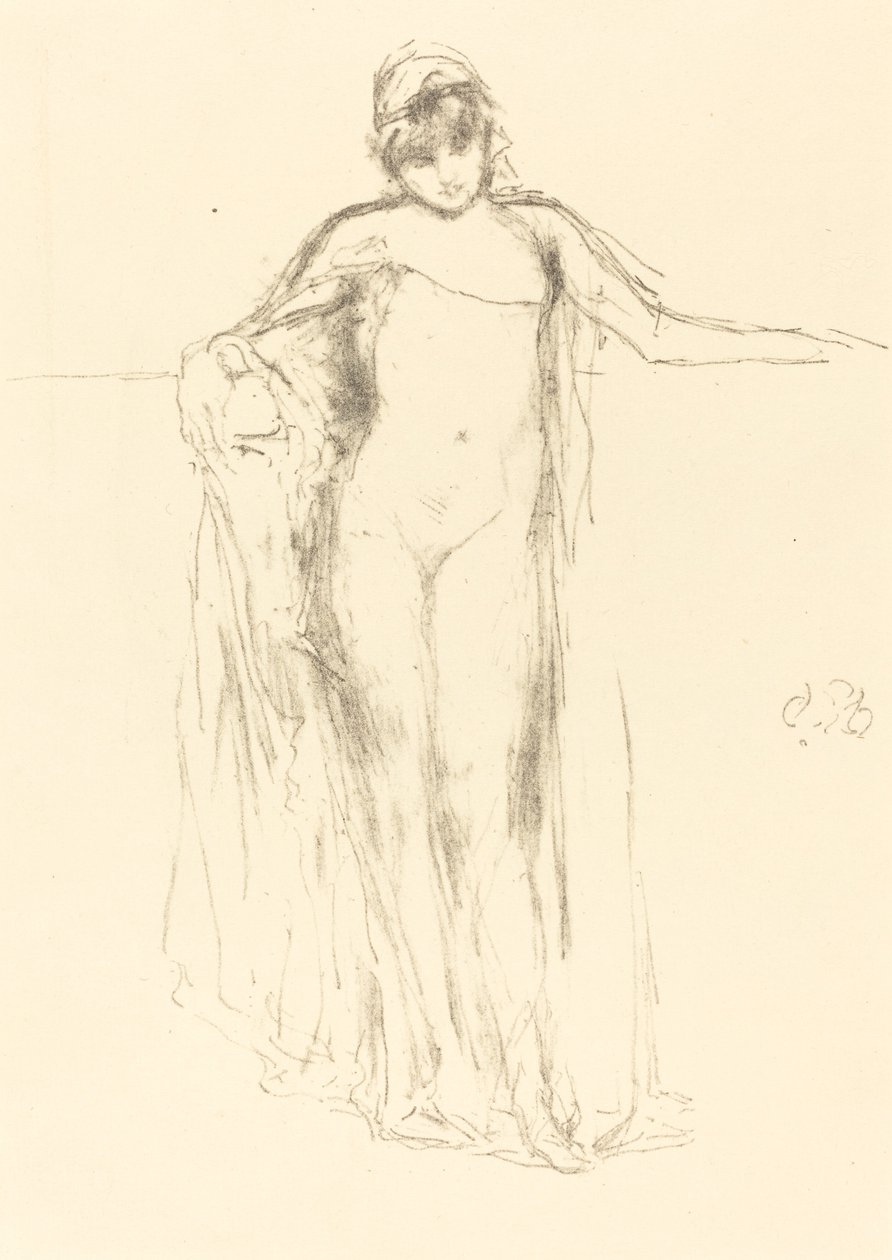Geklede Model, Staand, 1893 door James Abbott McNeill Whistler