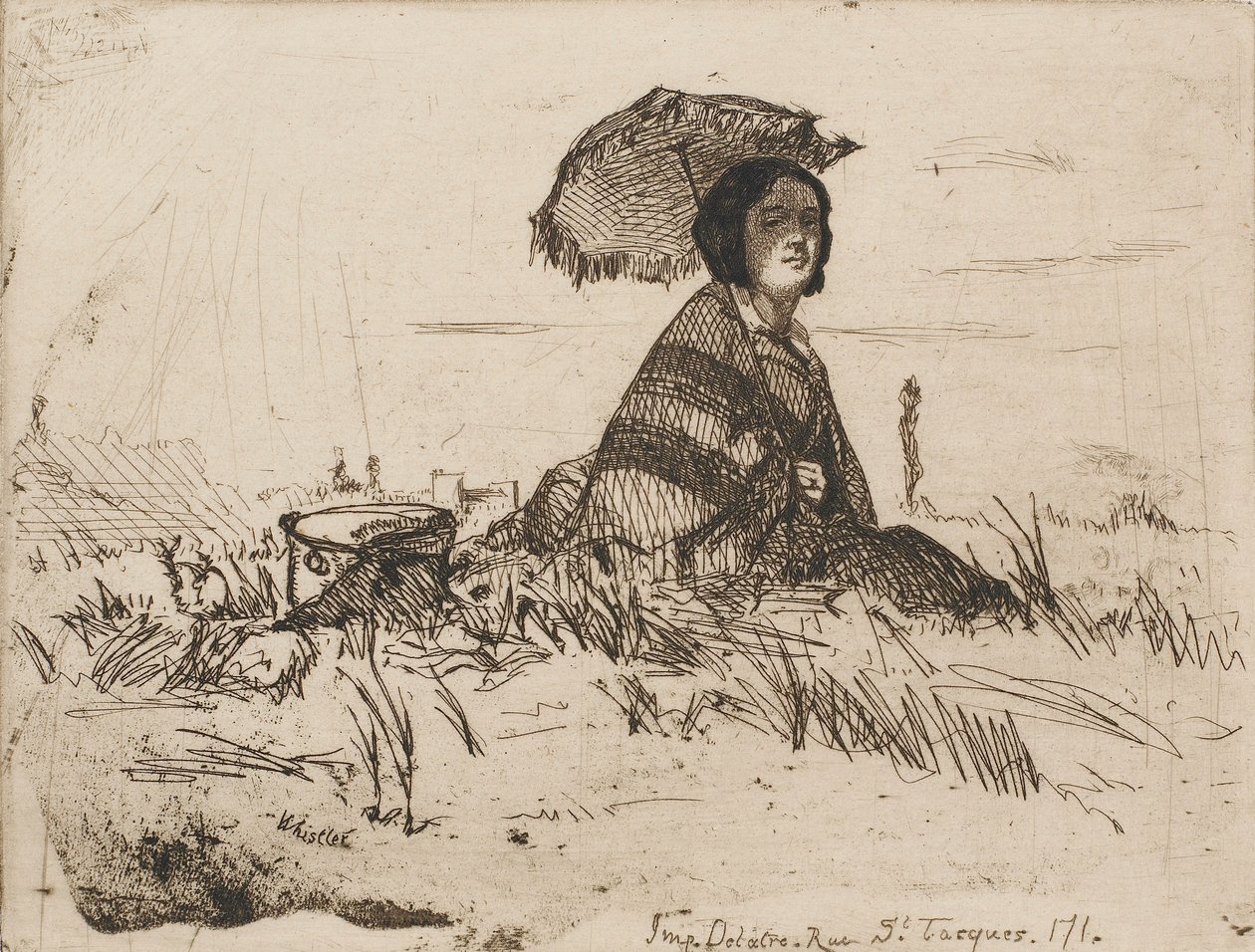 En Plein Soleil, 1858 door James Abbott McNeill Whistler