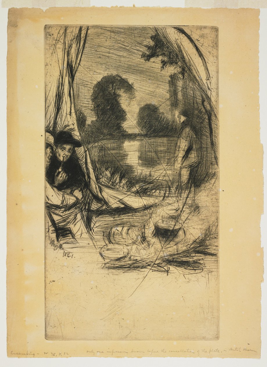 Lager aufschlagen door James Abbott McNeill Whistler