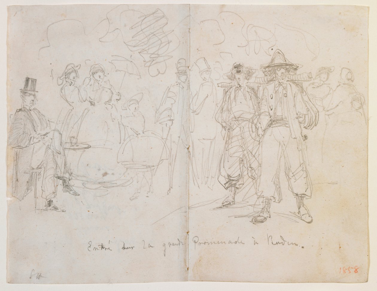 Entree op de Grote Promenade in Baden, 1858 door James Abbott McNeill Whistler