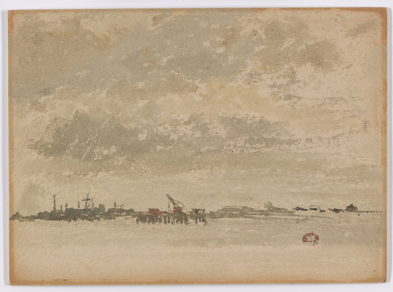 Grijs en Zilver–Purfleet, 1881-1883 door James Abbott McNeill Whistler
