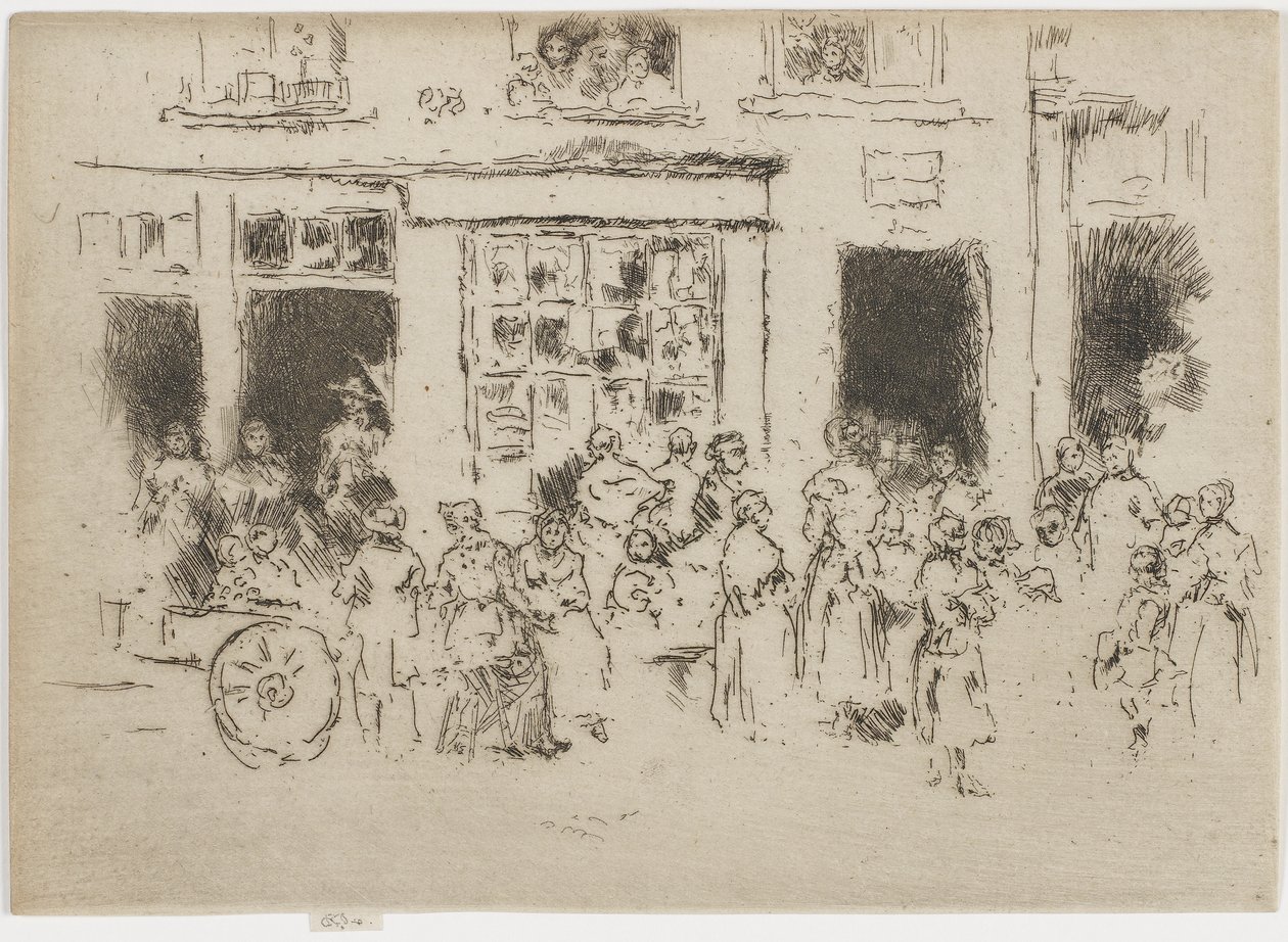 Hoofdstraat, Brussel door James Abbott McNeill Whistler