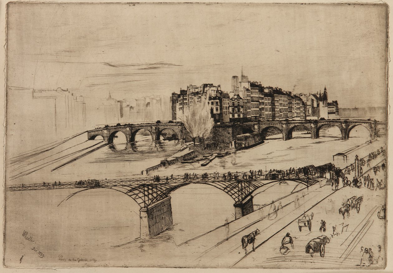 Île de la Cité, Parijs, 1859 door James Abbott McNeill Whistler