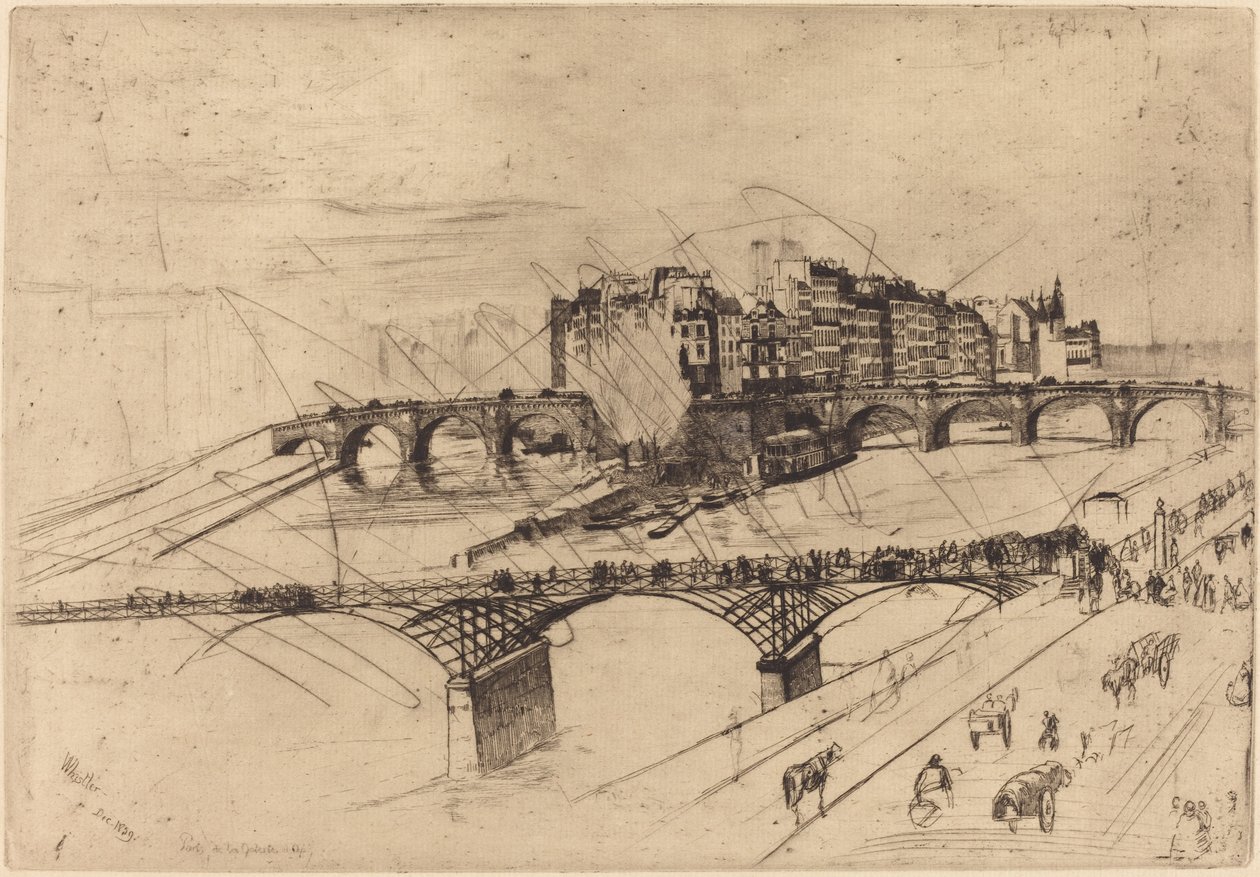 Île de la Cité, Parijs, 1859 door James Abbott McNeill Whistler