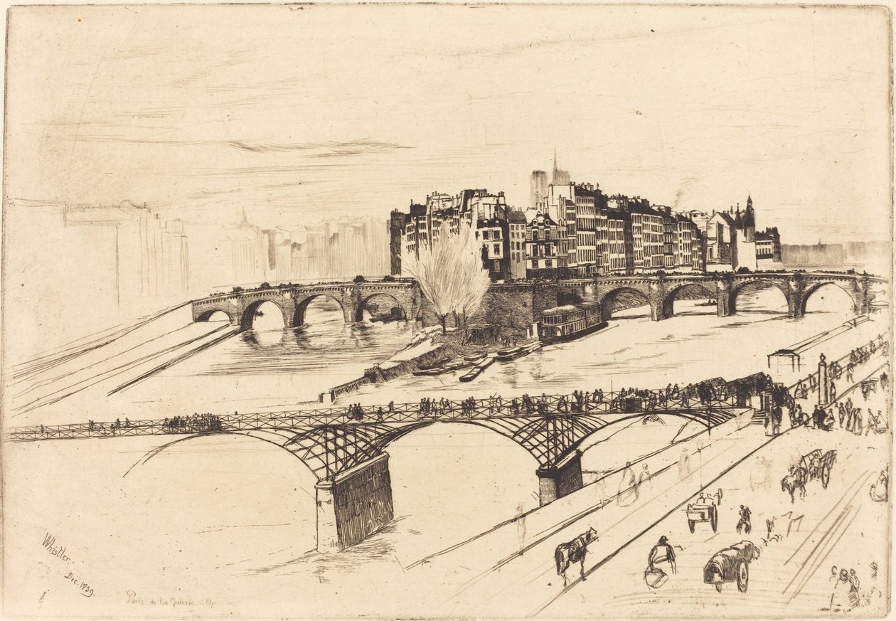 Île de la Cité, Parijs door James Abbott McNeill Whistler