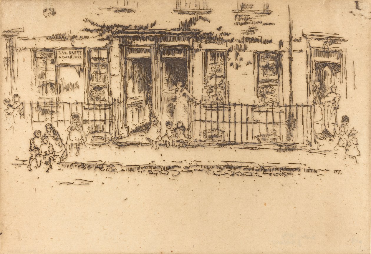 Justice Walk - Chelsea door James Abbott McNeill Whistler