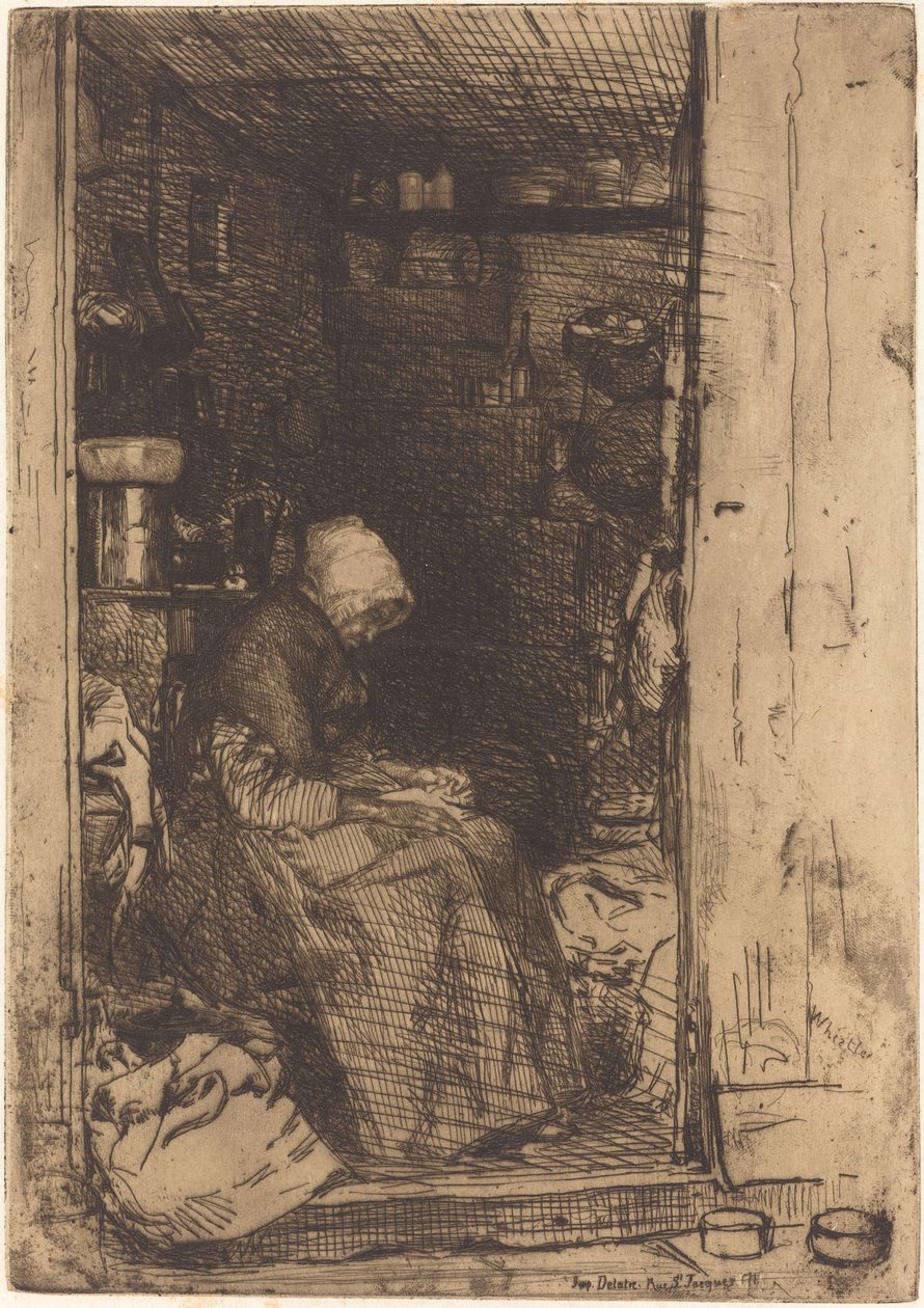 La Vieille aux Loques door James Abbott McNeill Whistler