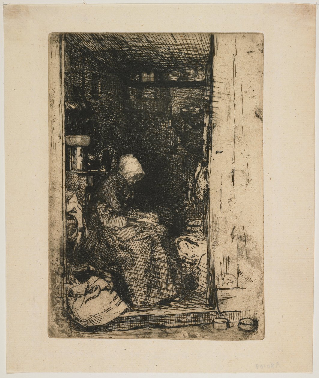 La Vielle aux Loques uit „Twaalf etsen naar de natuur“ door James Abbott McNeill Whistler
