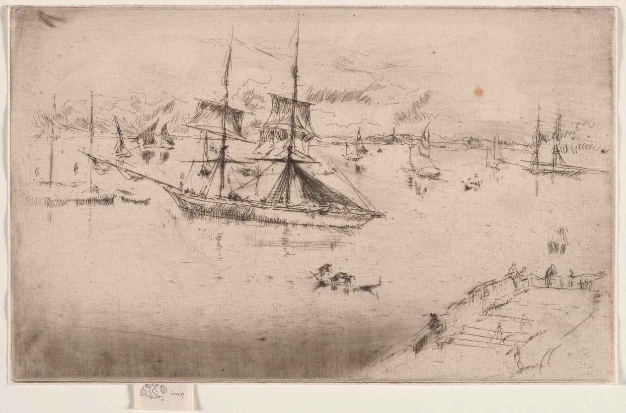 Lagune: Middag, 1886 door James Abbott McNeill Whistler