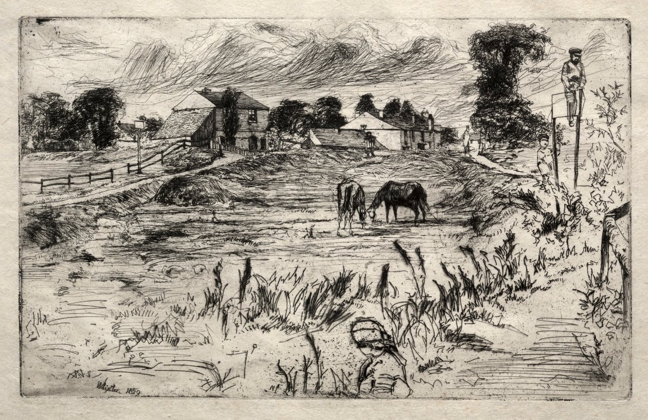Landschap met het paard, 1859 door James Abbott McNeill Whistler