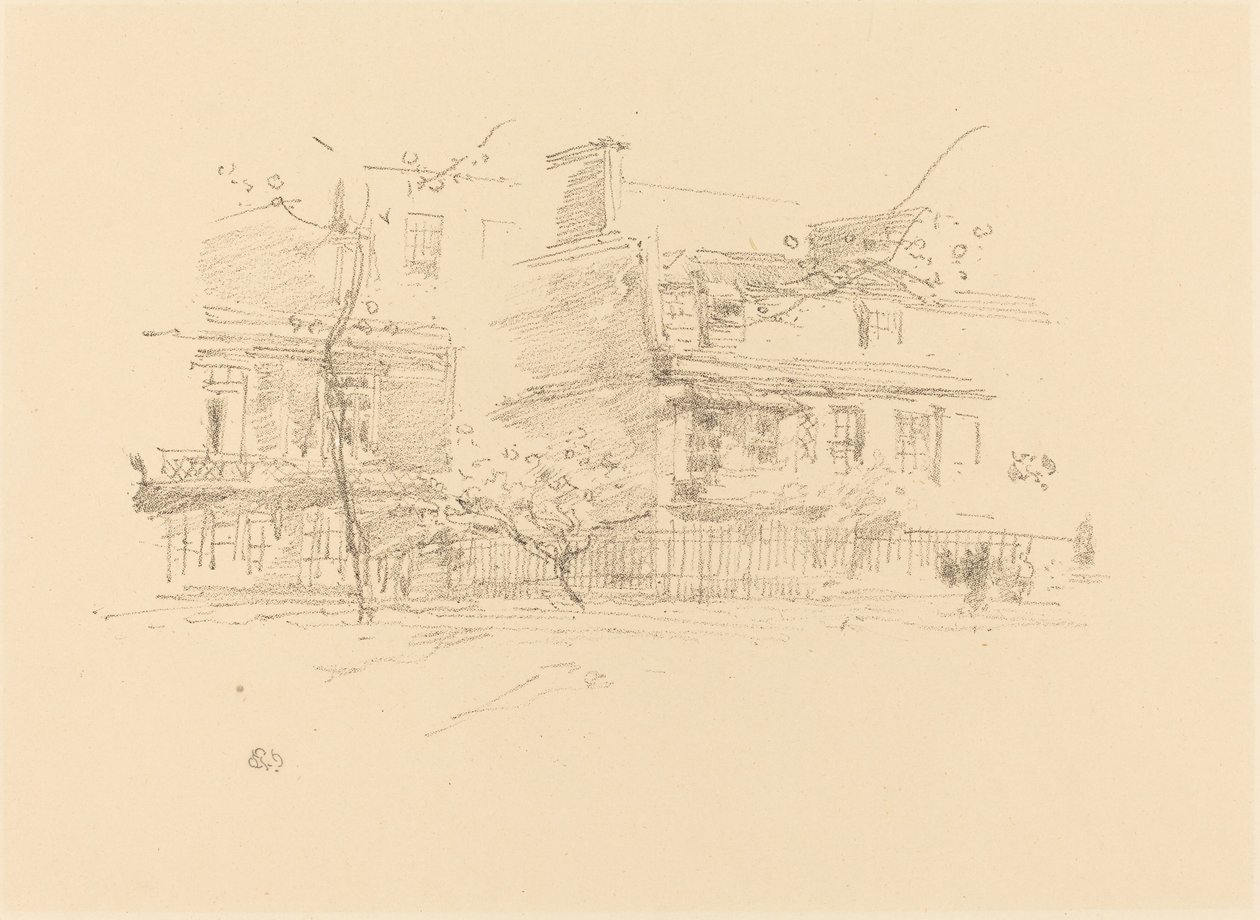 Lindsay Row, Chelsea, 1888 door James Abbott McNeill Whistler