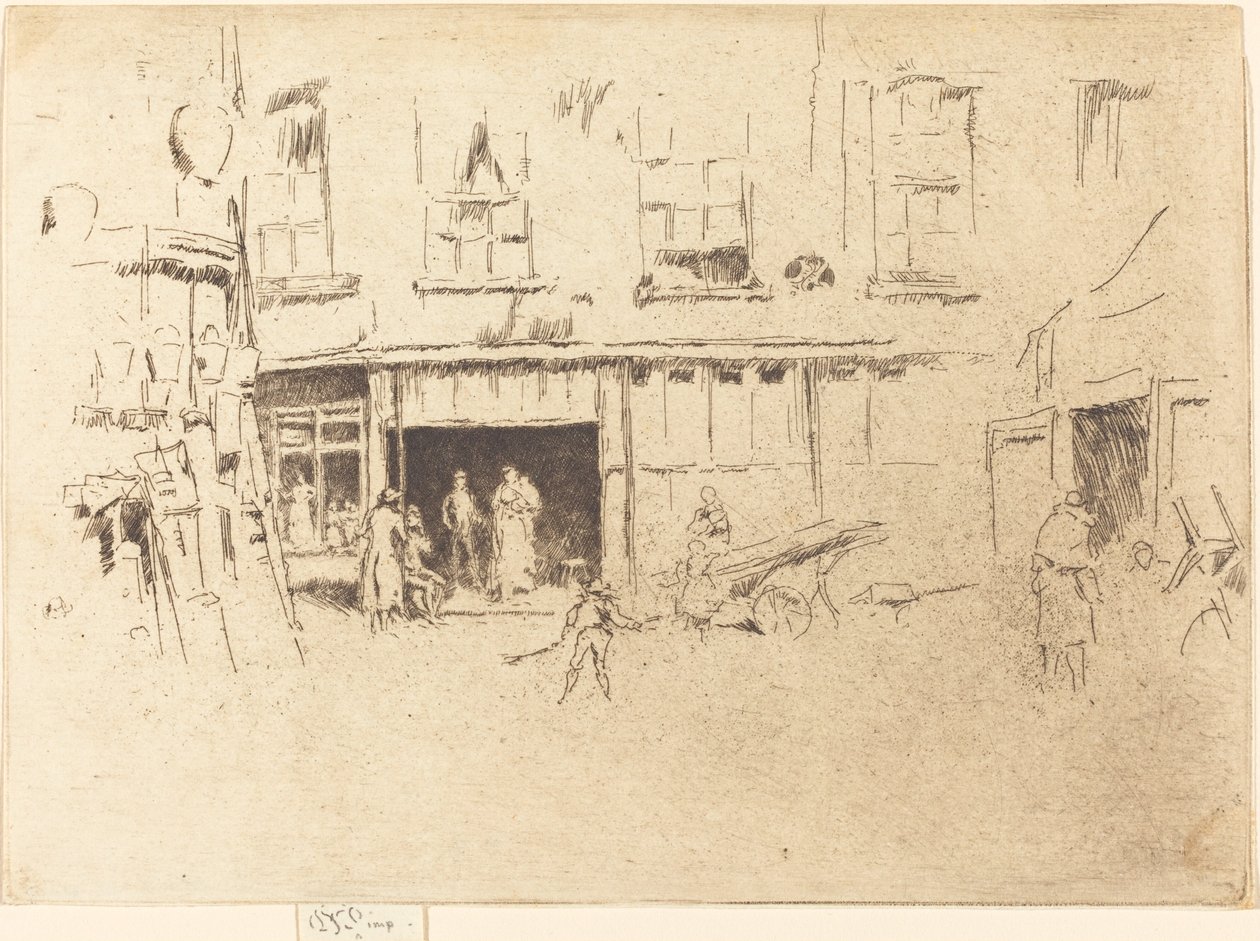 Kleine Hof, ca. 1880 door James Abbott McNeill Whistler
