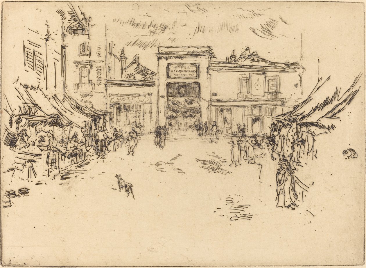 Kleine marktplein, Tours door James Abbott McNeill Whistler