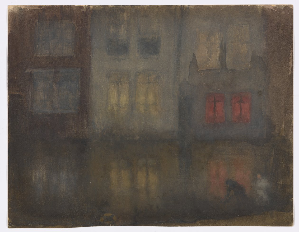 Nocturne: Zwart en Rood–Achterkanaal, Holland door James Abbott McNeill Whistler