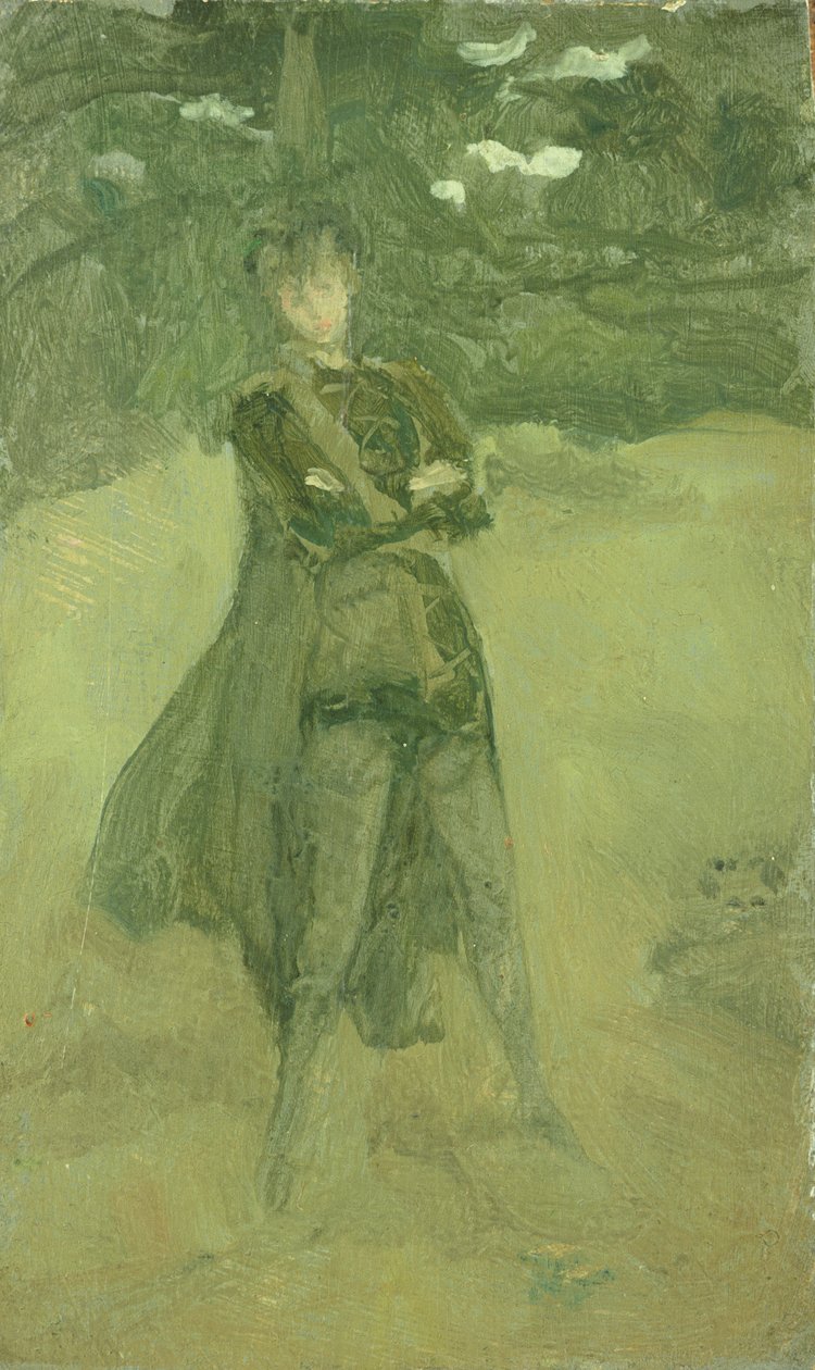 Notitie in groen en bruin: Orlando in Coombe door James Abbott McNeill Whistler