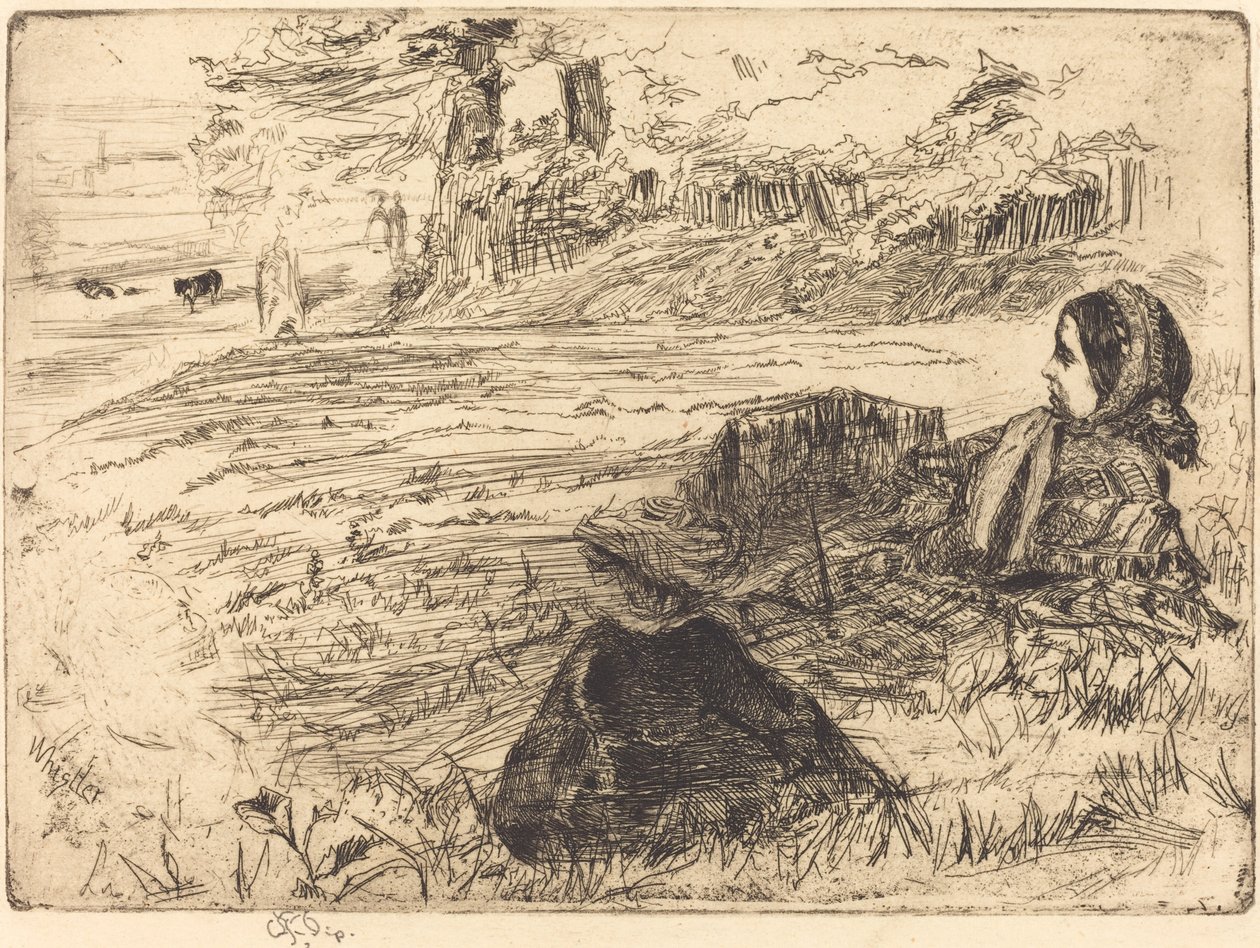 Kindermeisje en kind, 1859 door James Abbott McNeill Whistler