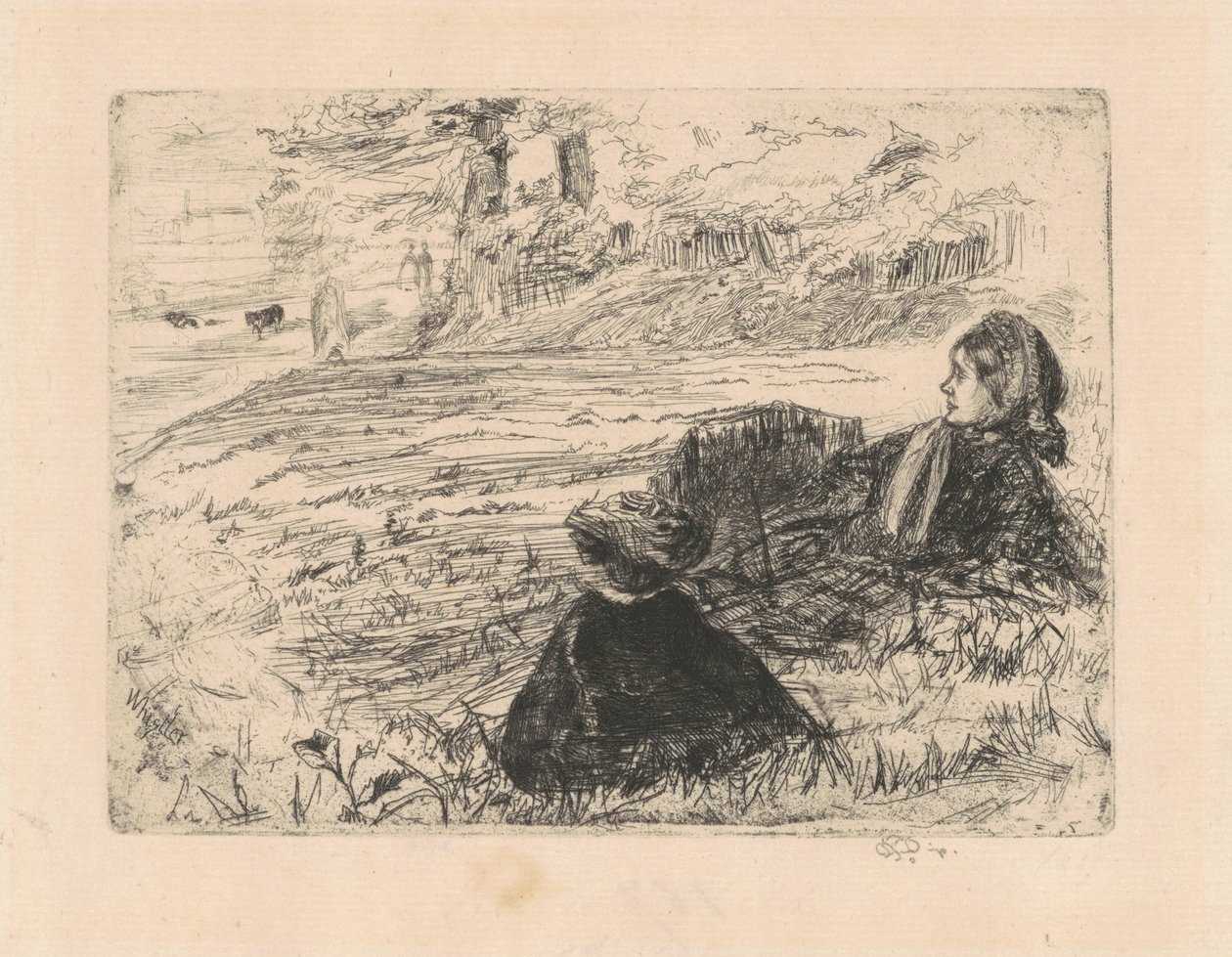 Kindermeisje en kind, 1859 door James Abbott McNeill Whistler