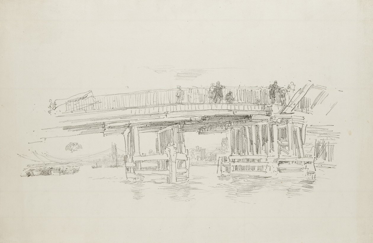 Oude Battersea Brug door James Abbott McNeill Whistler