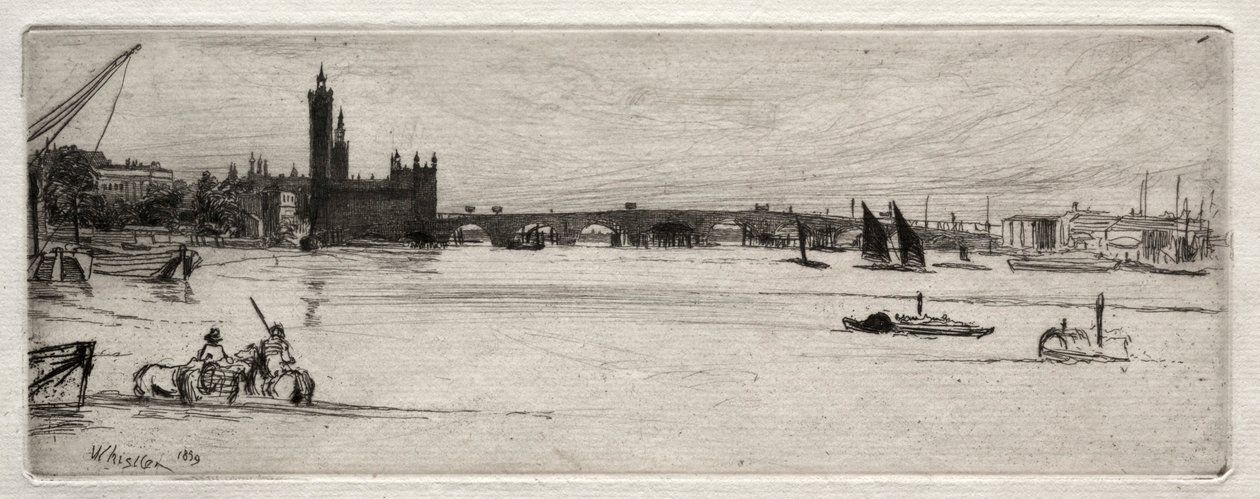 Oude Westminster-brug door James Abbott McNeill Whistler