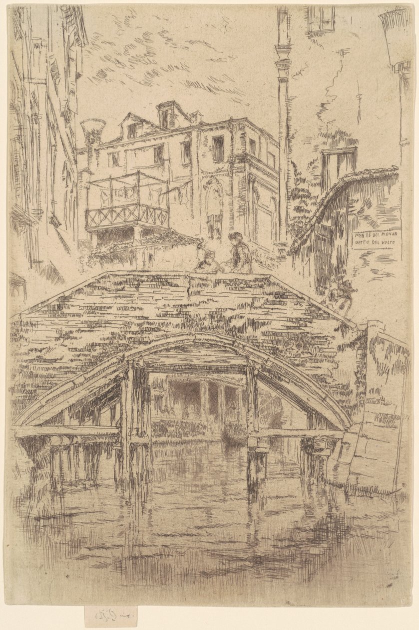 Ponte del Piovan, 1879-1880 door James Abbott McNeill Whistler