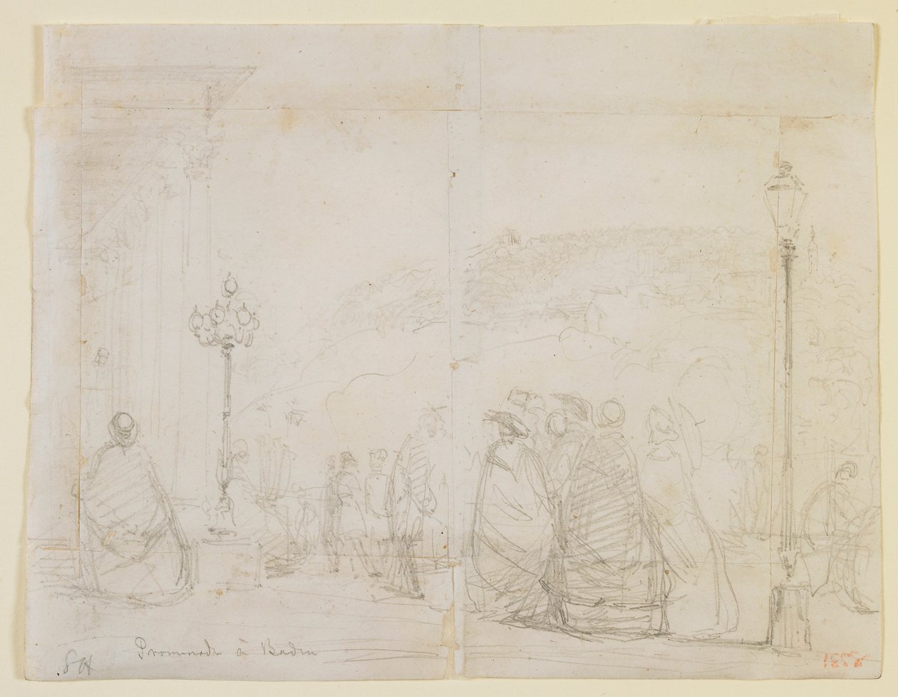 Promenade in Baden, 1858 door James Abbott McNeill Whistler