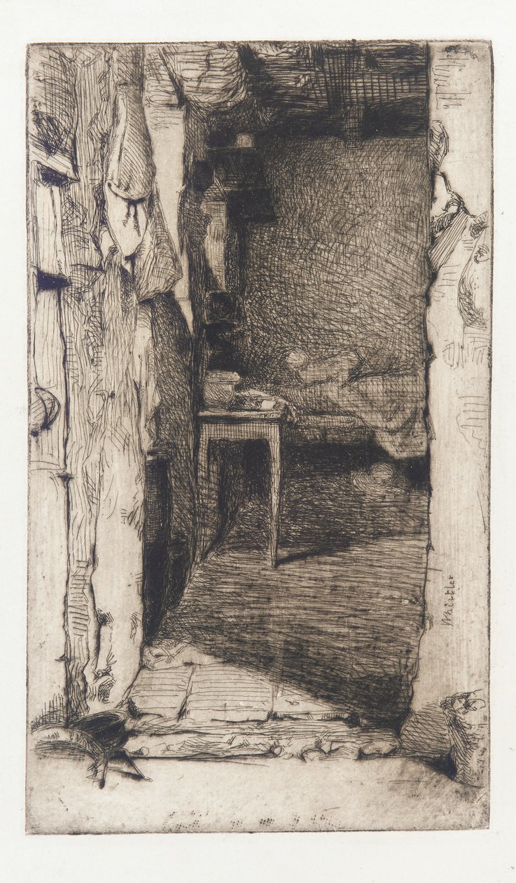 Voddenrapers, Quartier Mouffetard, Parijs, 1858 door James Abbott McNeill Whistler