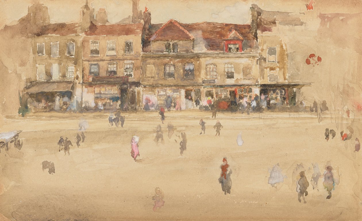 Rood en bruin-Hoxton, 1885-1886 door James Abbott McNeill Whistler