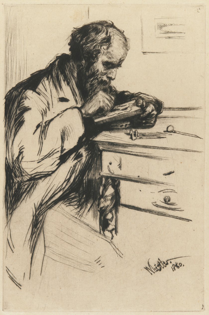 Riault de Houtsnijder, 1860 door James Abbott McNeill Whistler
