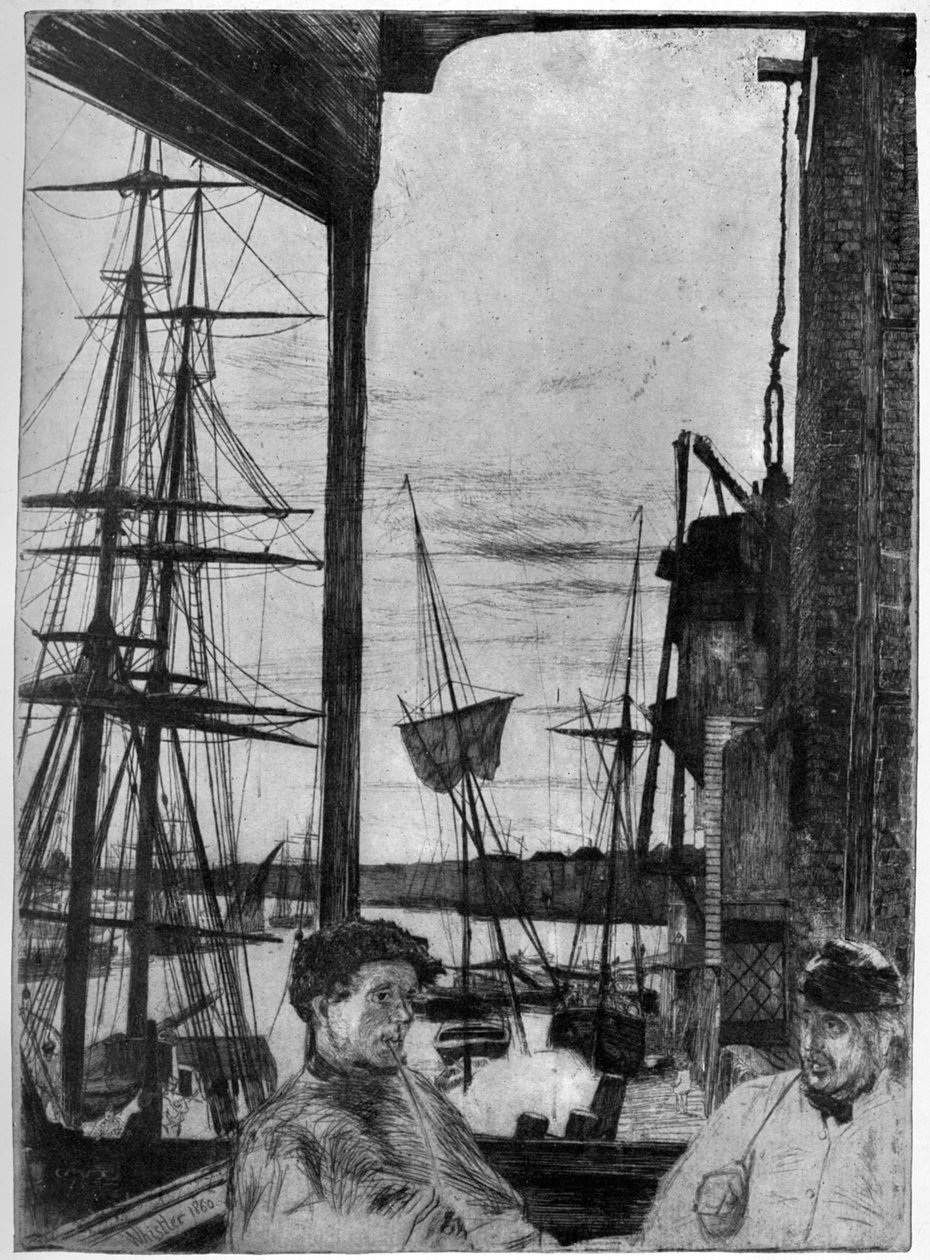 Rotherhithe, 1860 door James Abbott McNeill Whistler