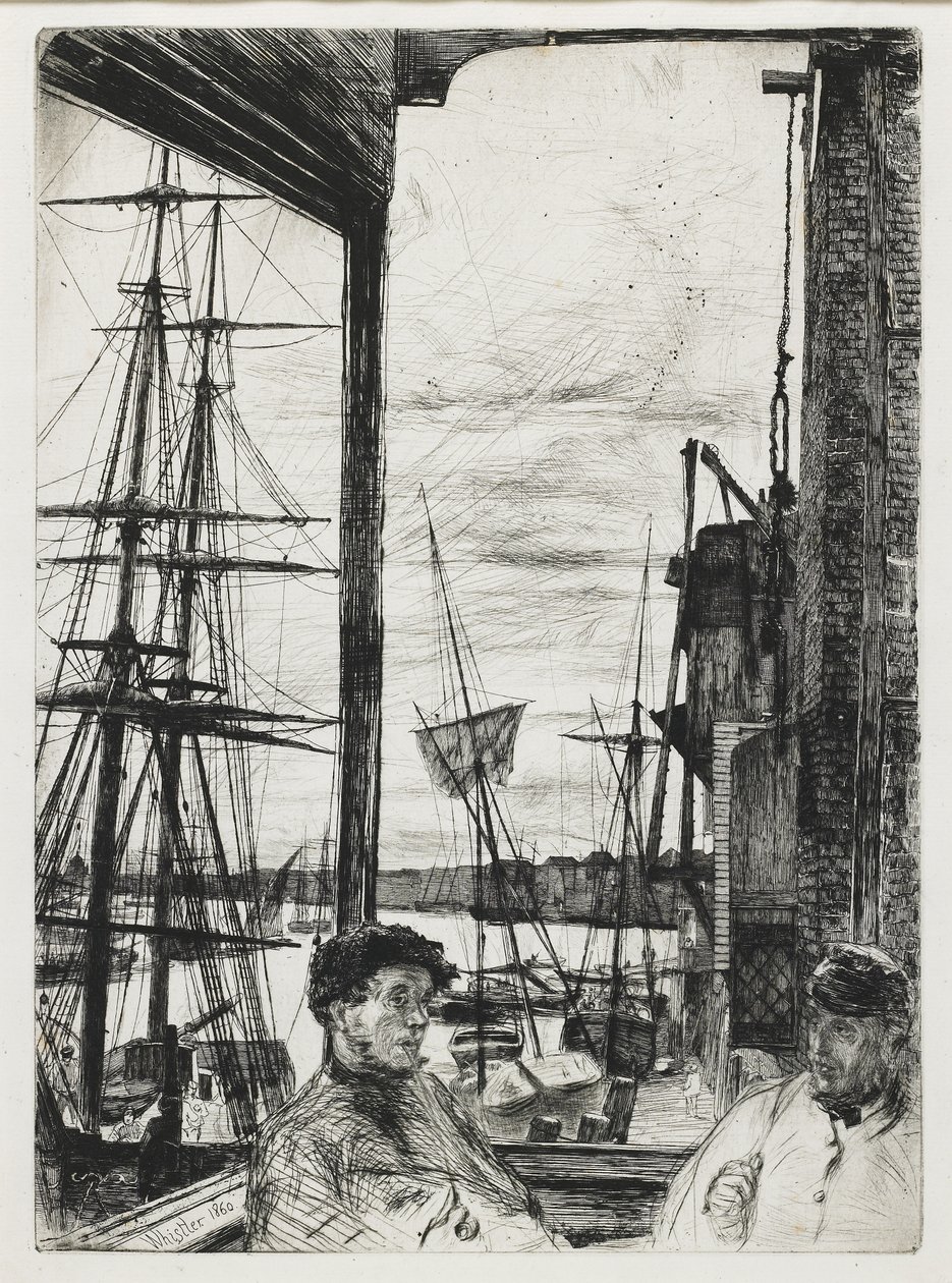 Rotherhithe uit "Zestien etsen van scènes aan de Theems en andere onderwerpen" door James Abbott McNeill Whistler