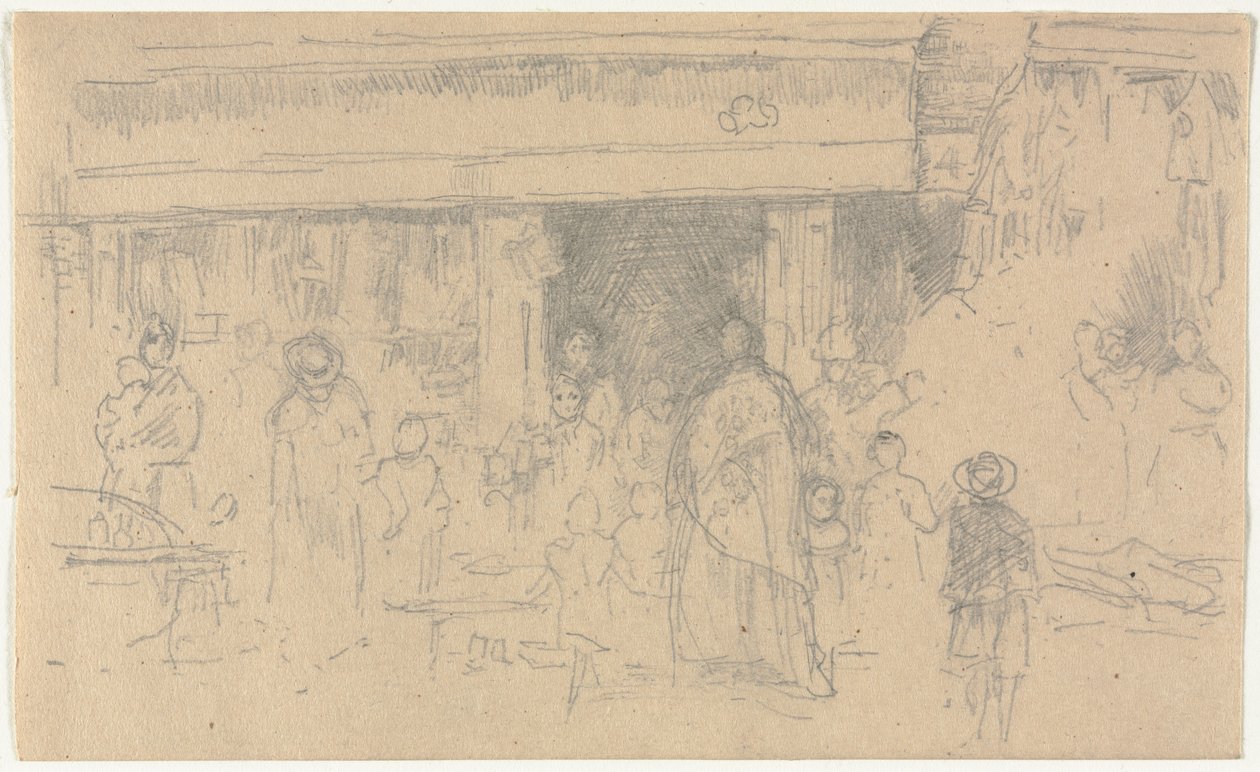 Winkels in Chester door James Abbott McNeill Whistler