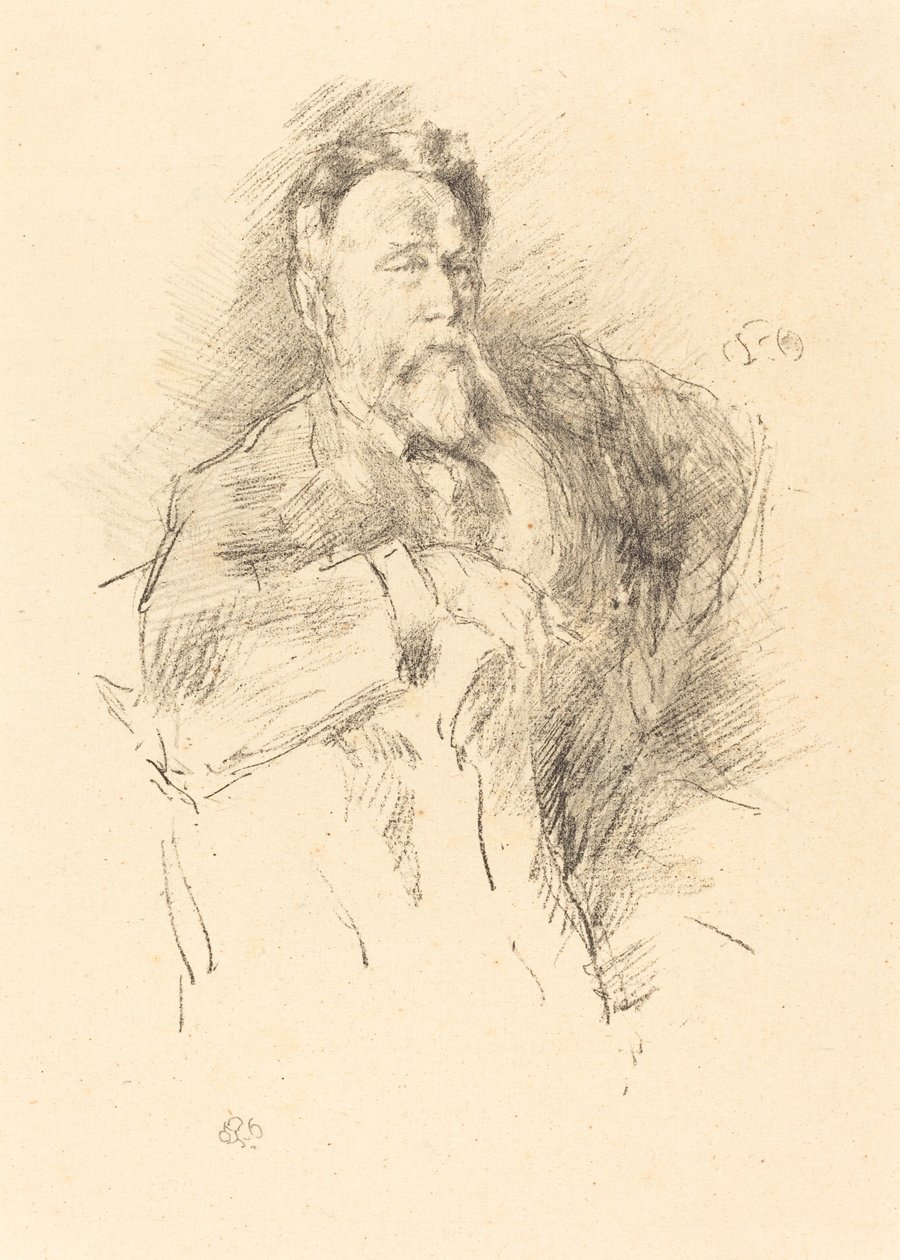 Schets van William E. Henley, 1896 door James Abbott McNeill Whistler