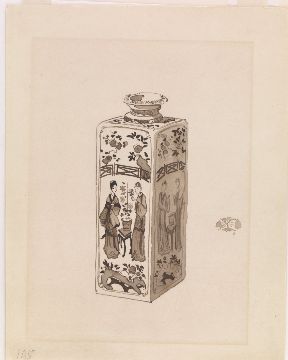 Vierkante kan met lange hals, 1878 door James Abbott McNeill Whistler