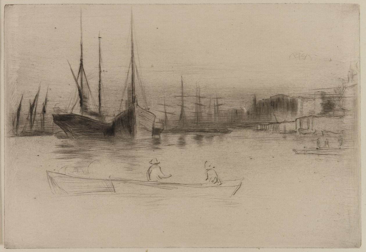 Stoomschepen bij de Tower, 1875 door James Abbott McNeill Whistler