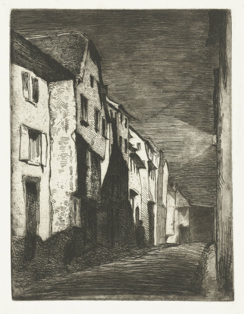 Straat in Saverne door James Abbott McNeill Whistler