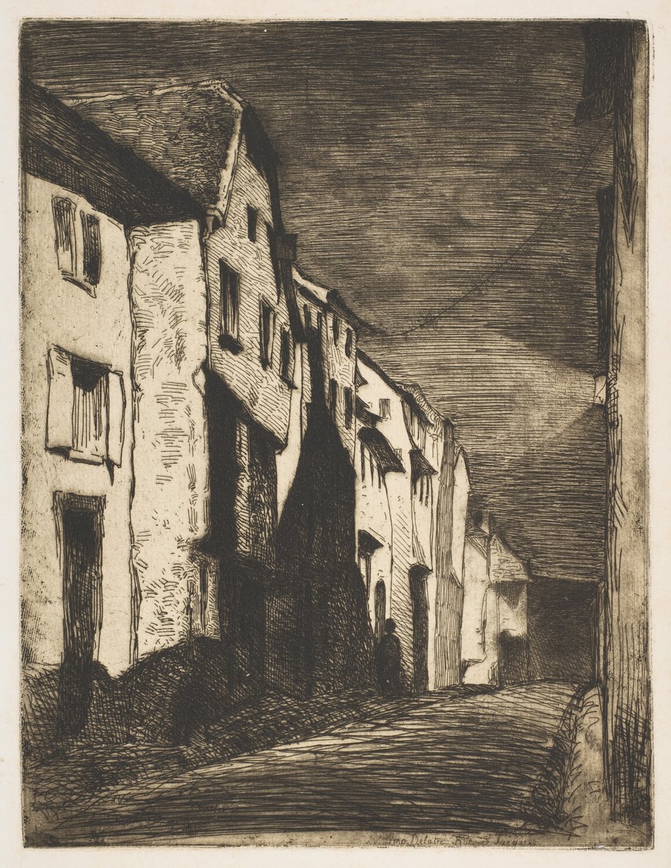Straat in Saverne door James Abbott McNeill Whistler