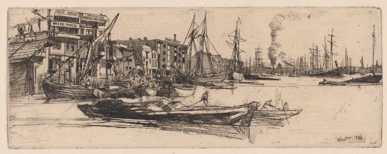 Thames Magazijnen door James Abbott McNeill Whistler