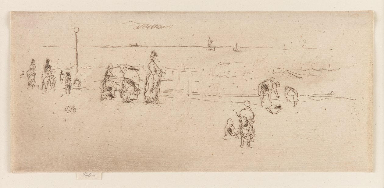 Het strand, Oostende door James Abbott McNeill Whistler