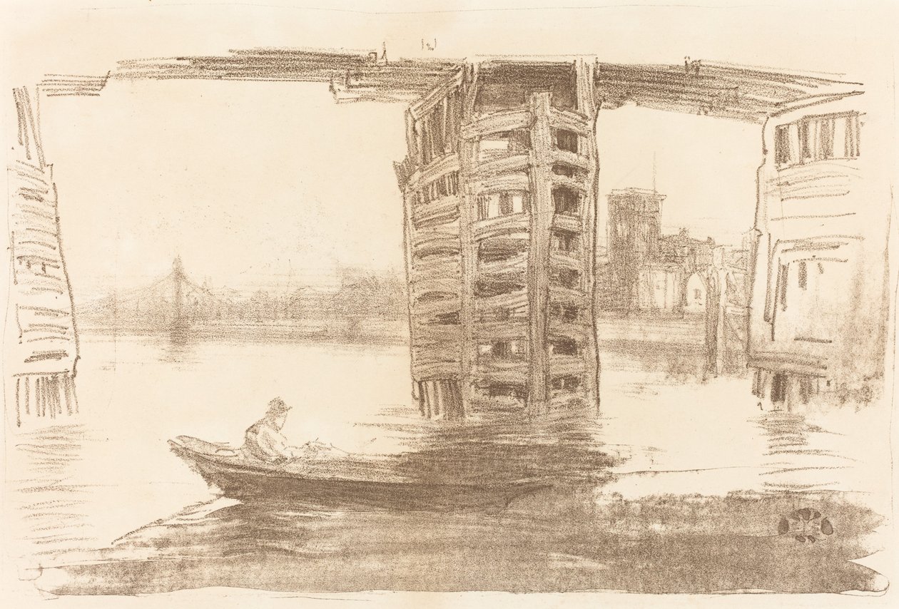De brede brug, 1878 door James Abbott McNeill Whistler