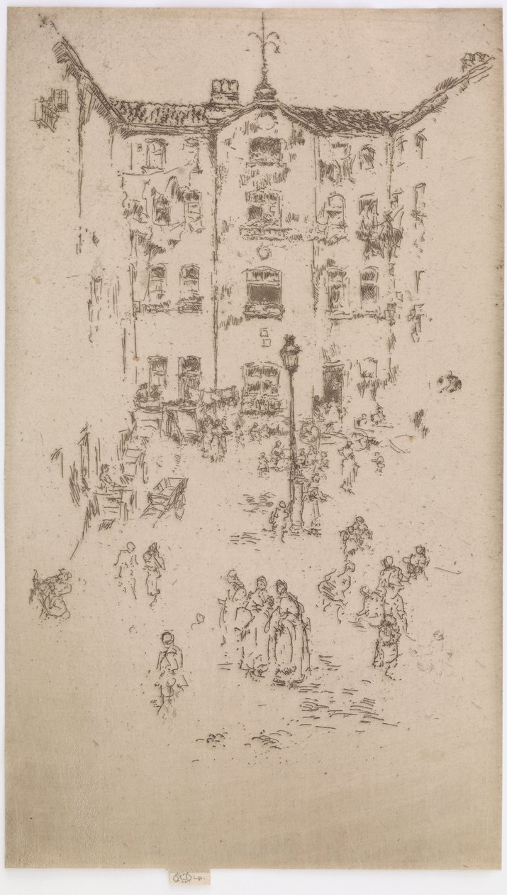 De Binnenplaats, Brussel, 1887 door James Abbott McNeill Whistler