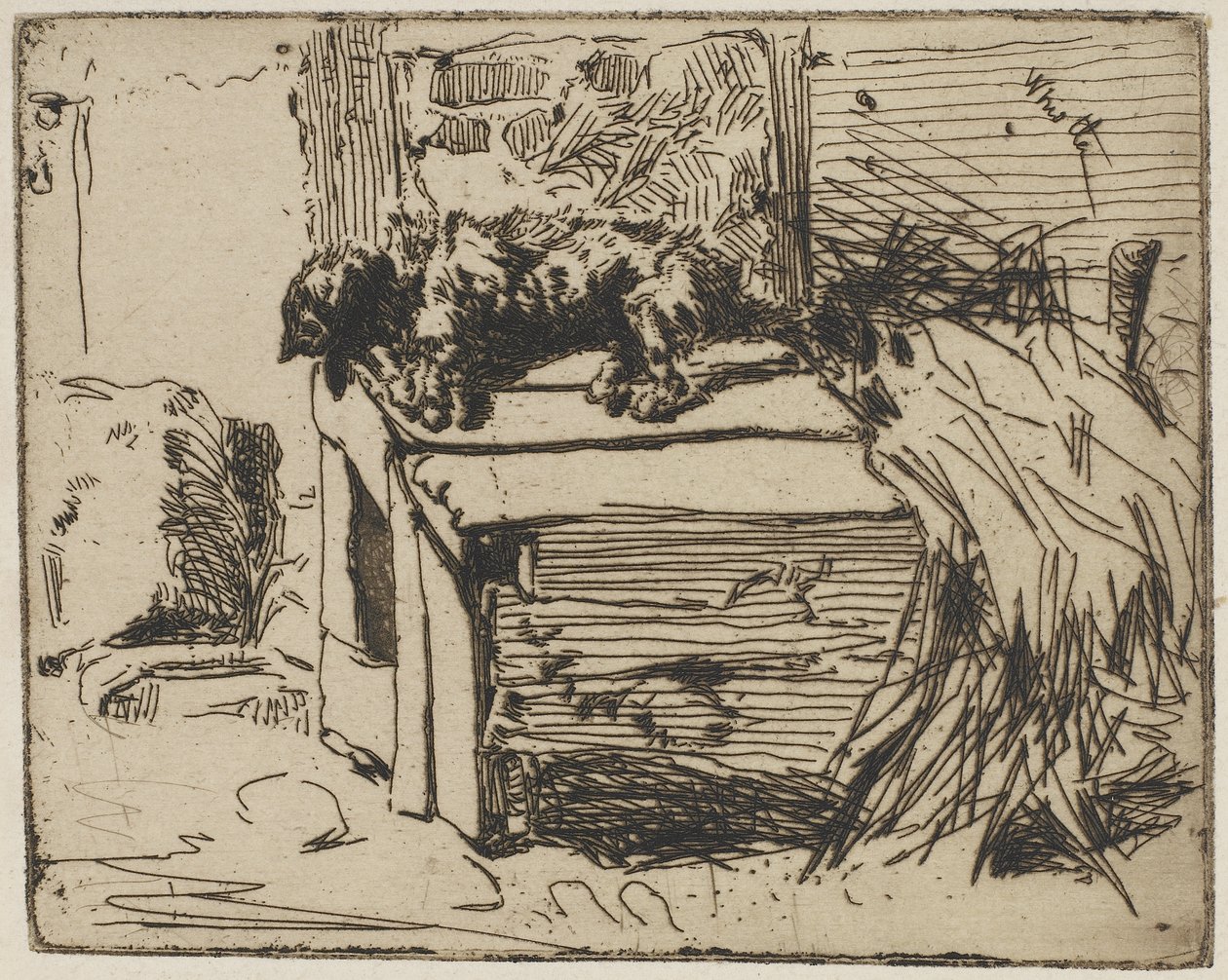 De Hond op de Kennel, 1858 door James Abbott McNeill Whistler