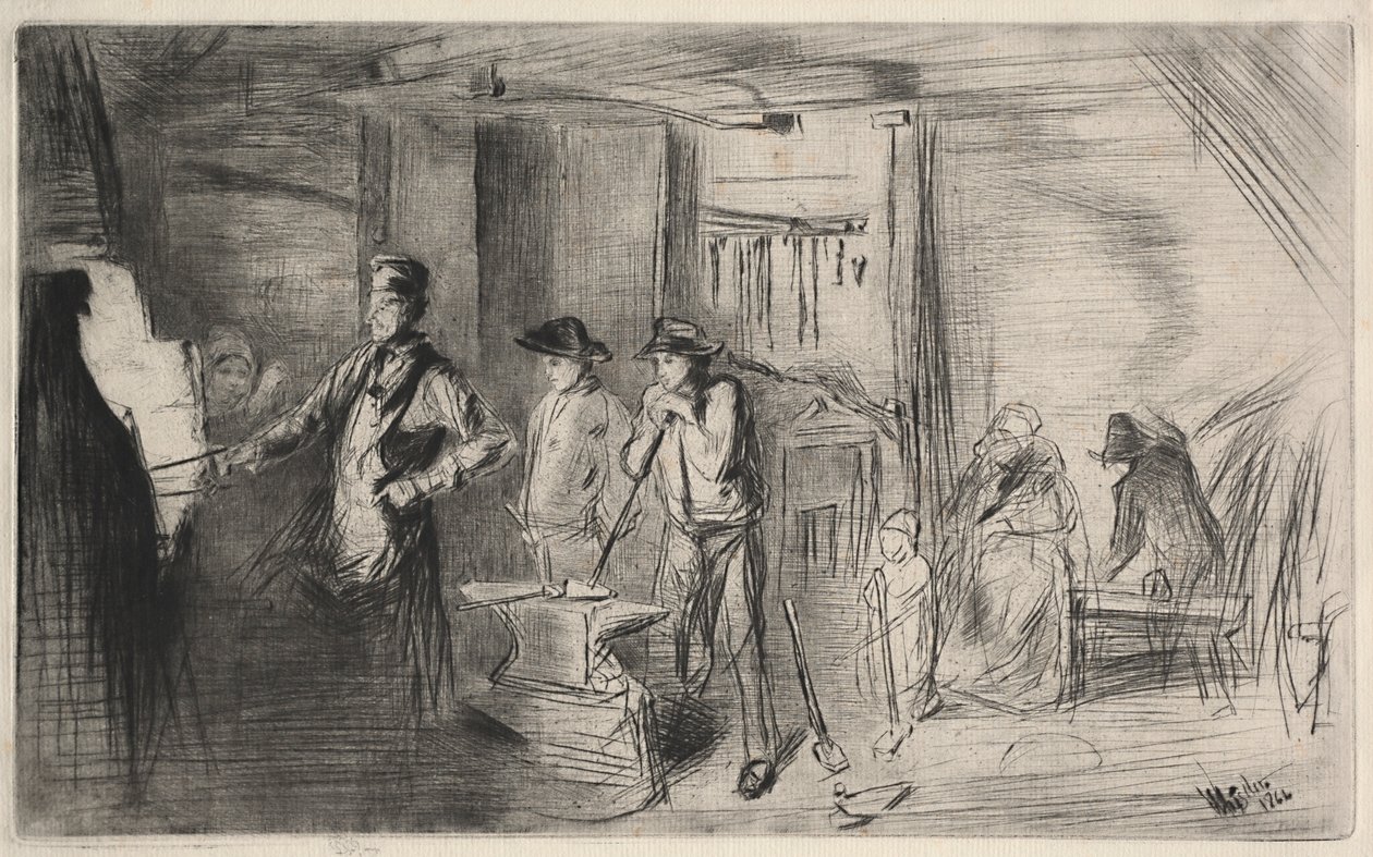 De Smidse, 1862 door James Abbott McNeill Whistler
