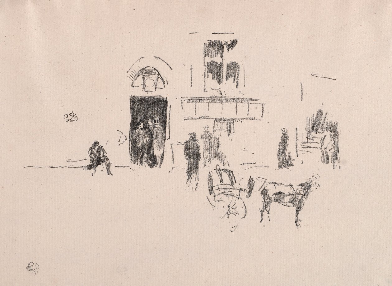 De Gaiety Stage Door, 1879 door James Abbott McNeill Whistler