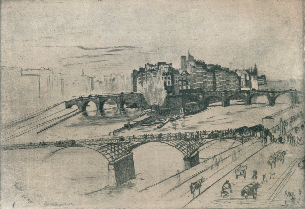 Het Eiland De La Cité, Parijs, 1859, 1904 door James Abbott McNeill Whistler