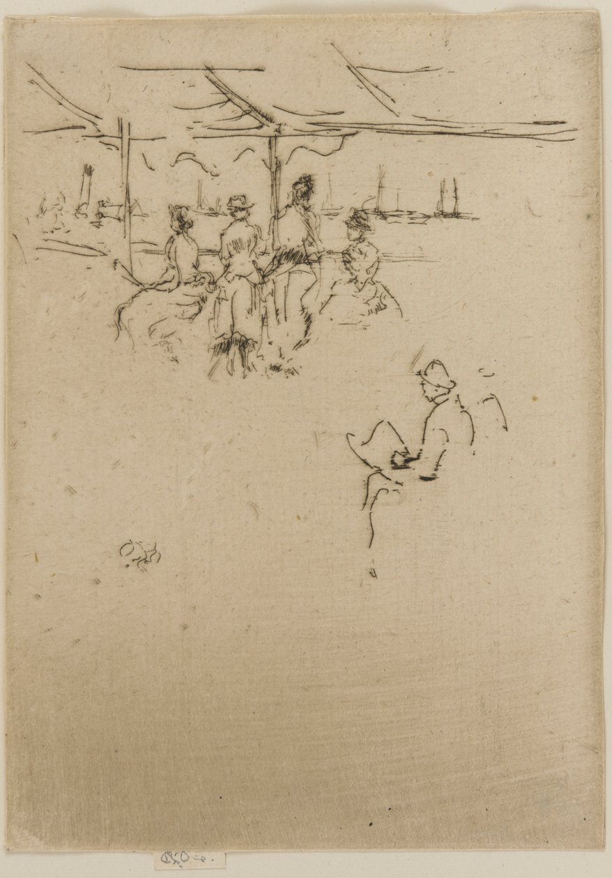 De aanlegsteiger, koeien door James Abbott McNeill Whistler