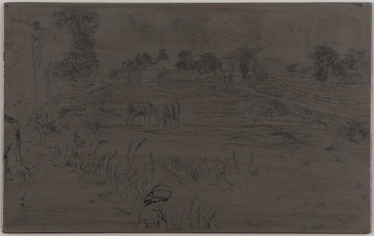 Het Landschap met het Paard door James Abbott McNeill Whistler