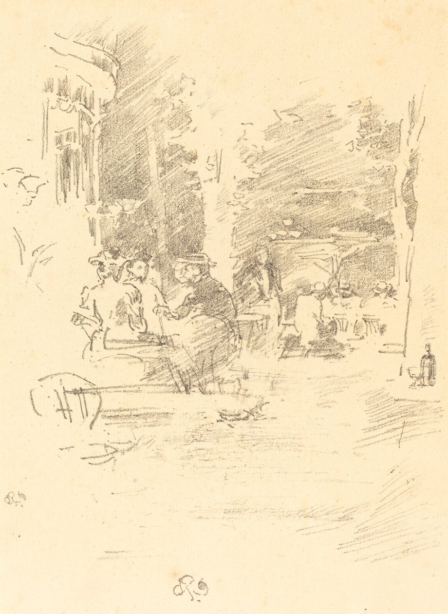 Het kleine café au Bois door James Abbott McNeill Whistler
